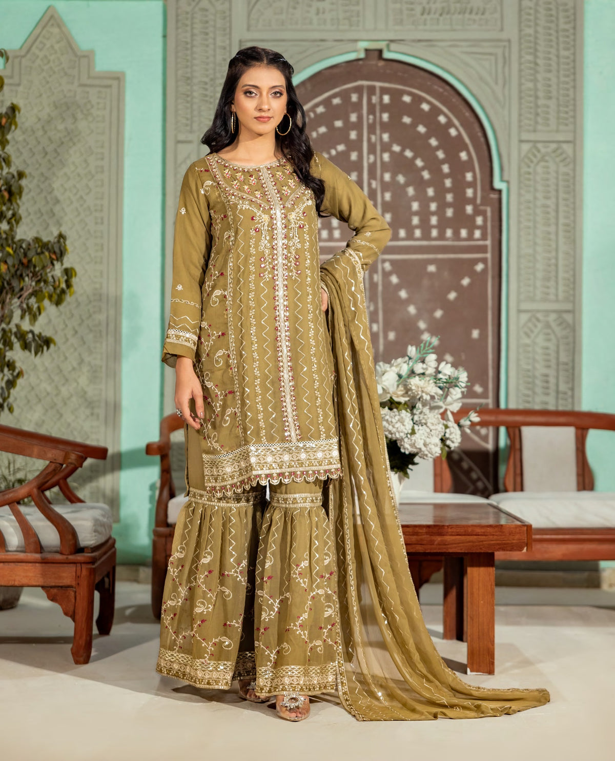 Abeer Luxury Handwork Gharara Collection 3-Piece