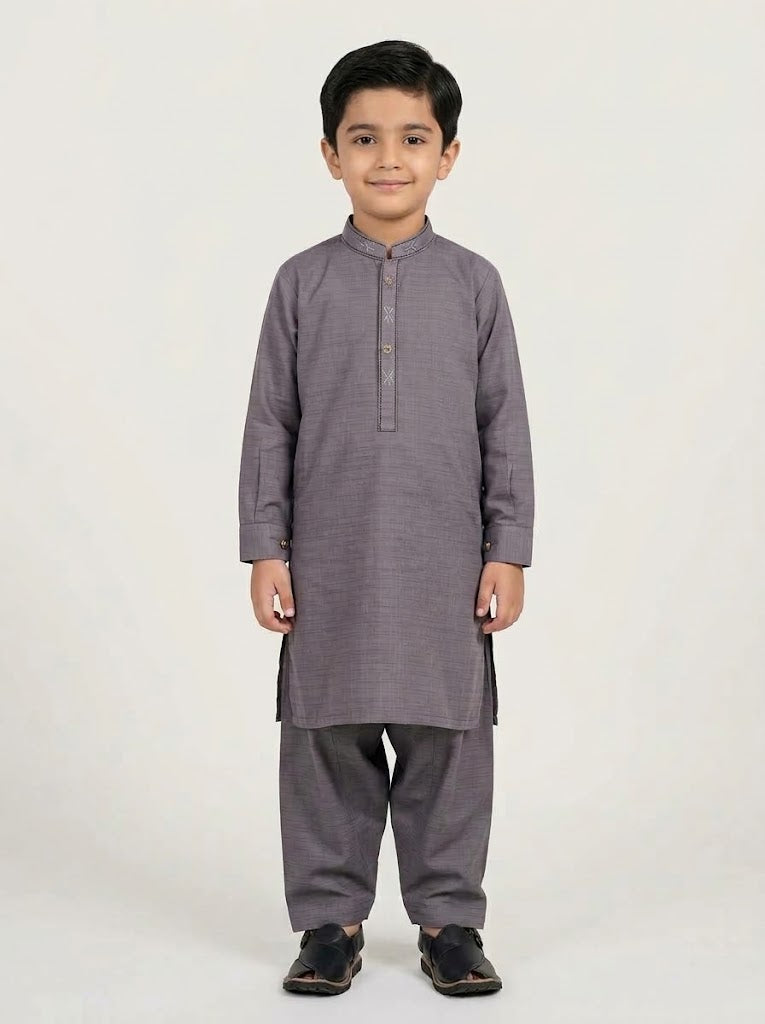 Kids Embroidered Kurta Pajama – Traditional Pakistani Outfit for Boys