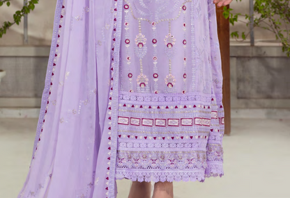 Mahru Luxury Chiffon Embroidered Traditional 3-Piece Suit