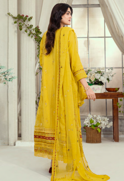 Mahru Luxury Chiffon Embroidered Traditional 3-Piece Suit