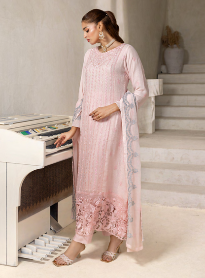 Mahru Luxury Chiffon Vol. 3 Embroidered Traditional 3-Piece Suit Design 03