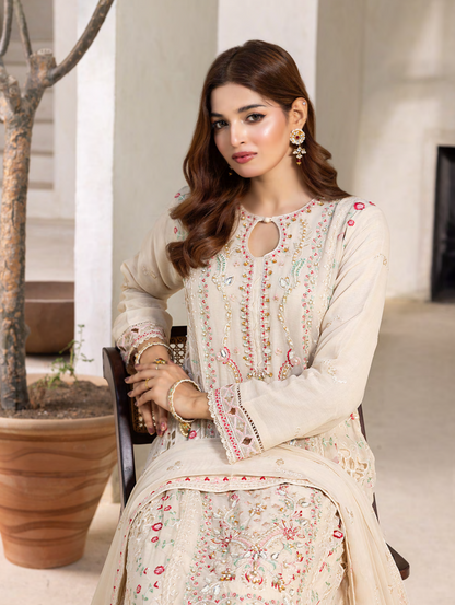 Mahru Luxury Chiffon Vol. 3 Embroidered Traditional 3-Piece Suit Design 05
