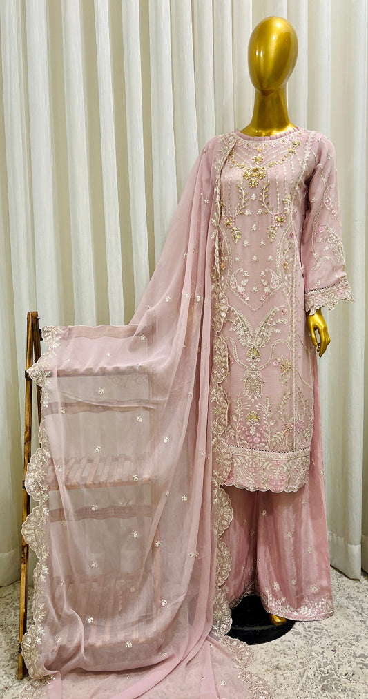 Women’s Traditional Pakistani Lawn Suit with Embroidery 3-Piece