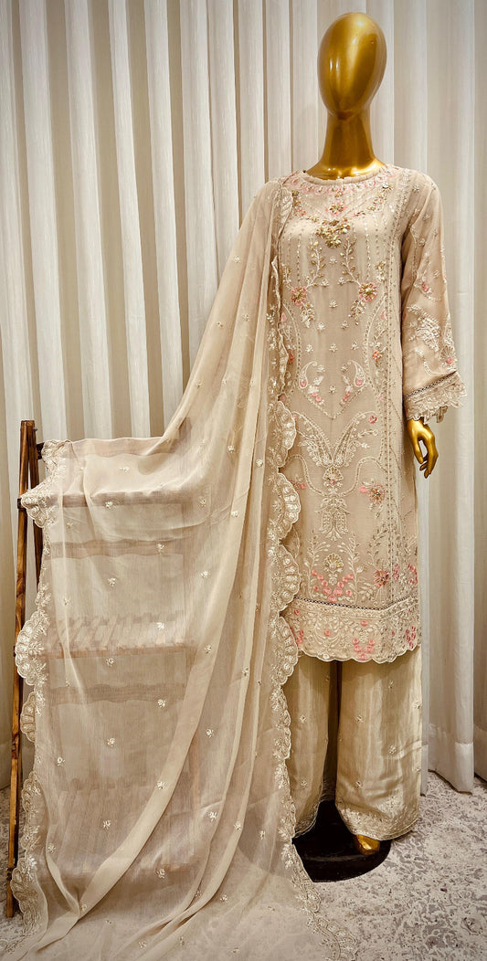 Women’s Traditional Pakistani Lawn Suit with Embroidery 3-Piece