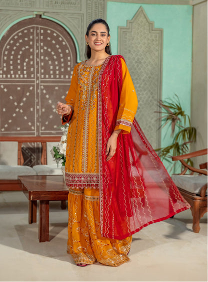Abeer Luxury Handwork Gharara Collection 3-Piece
