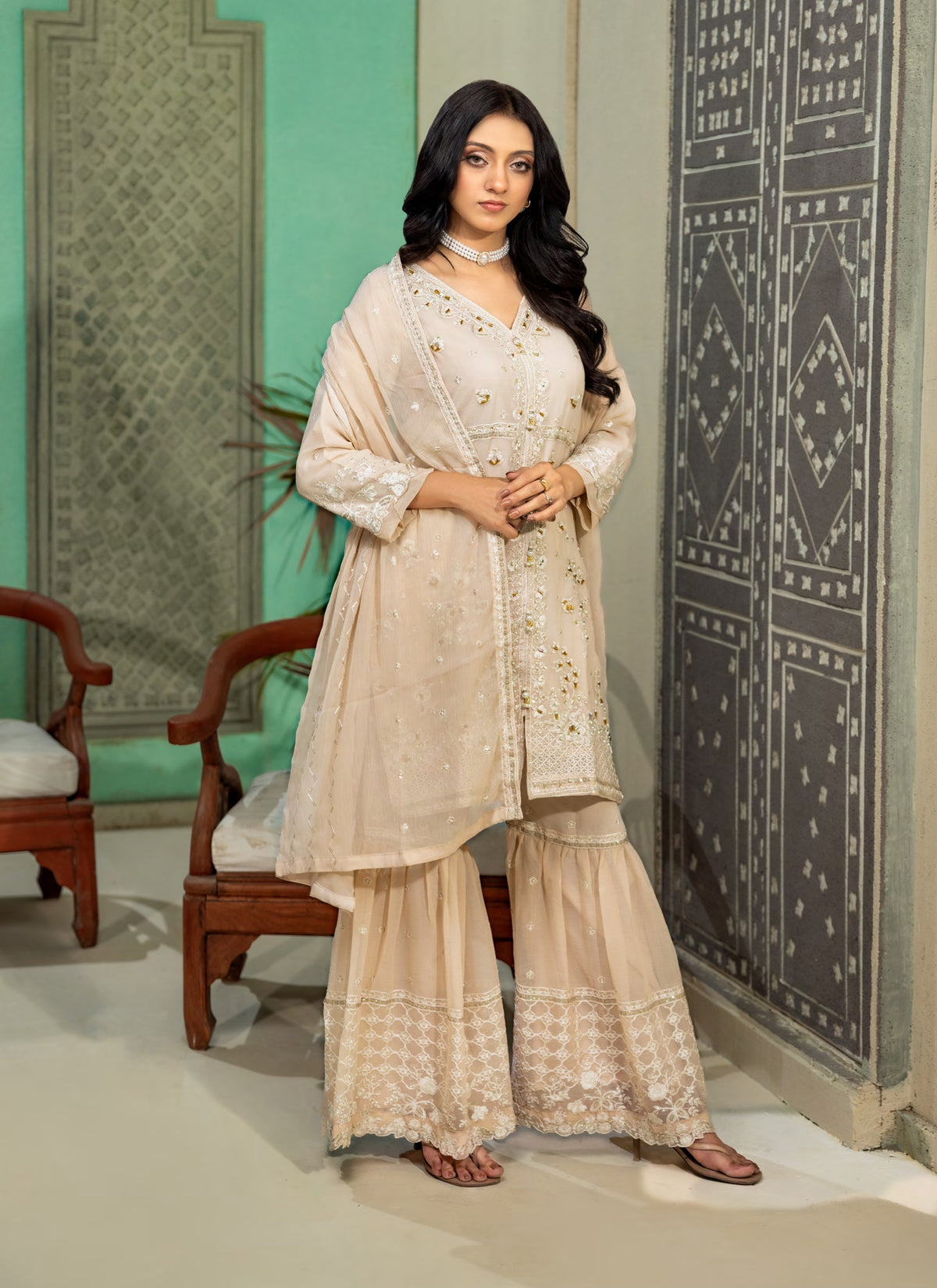 Abeer Luxury Handwork Gharara Collection 3-Piece