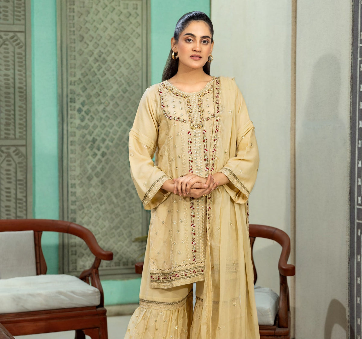 Abeer Luxury Handwork Gharara Collection 3-Piece